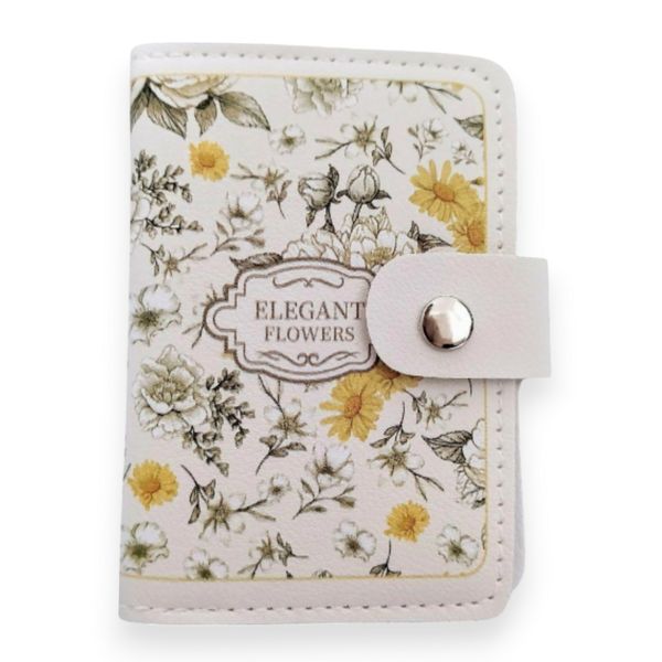 Vintage Flowers Pockets 20 Slot Compact Bank Card Holder Wallet