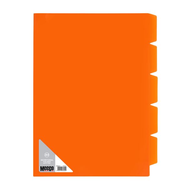 20 Meeco 5 Division Secreterial Folder Orange