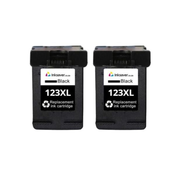 Inksaver Black Inks Compatible with HP HF6V17AE | 123XL | 123 - Pack of 2