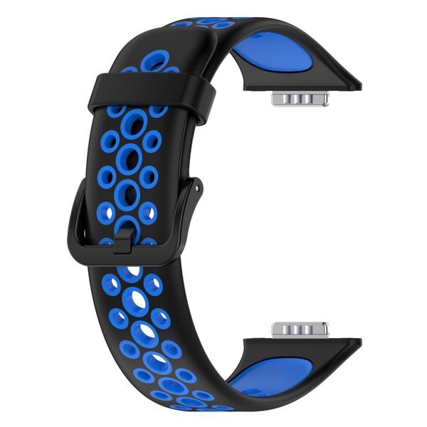 Sport Silicone Strap Compatible with Huawei Fit 2-Black &amp; Blue