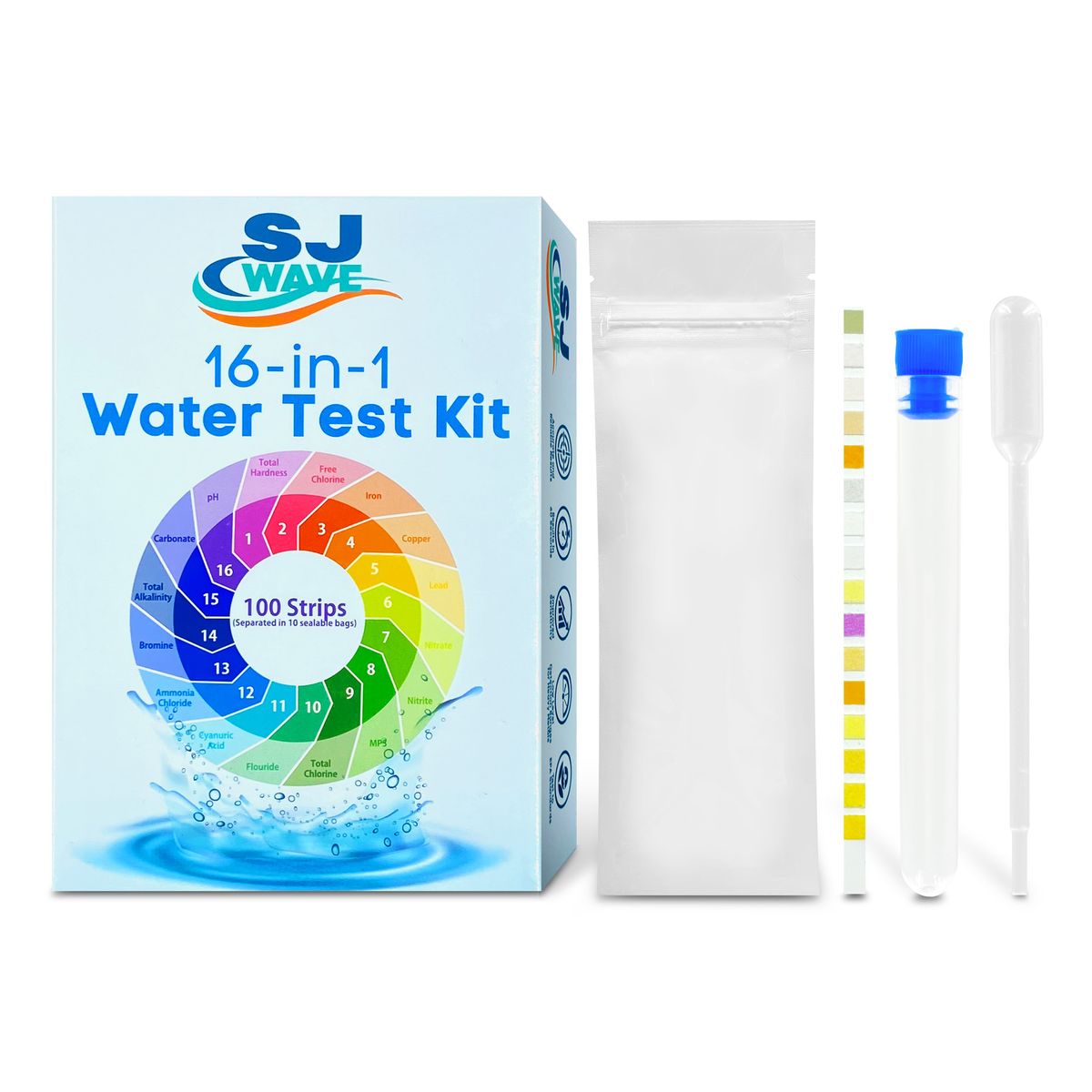 SJ Wave - 16 in 1 Water Test Strips Kit (100's) | Shop Today. Get it ...