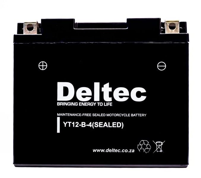 Motorcycle Battery - Deltec 12A/H: FB-YT12B-4