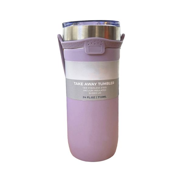 710ml Stainless Steel Vacuum Coffee Cup With Handle Purple
