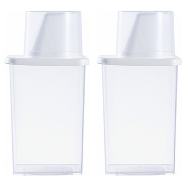 2 Pack Plastic Food Storage Container 870ml - Transparent