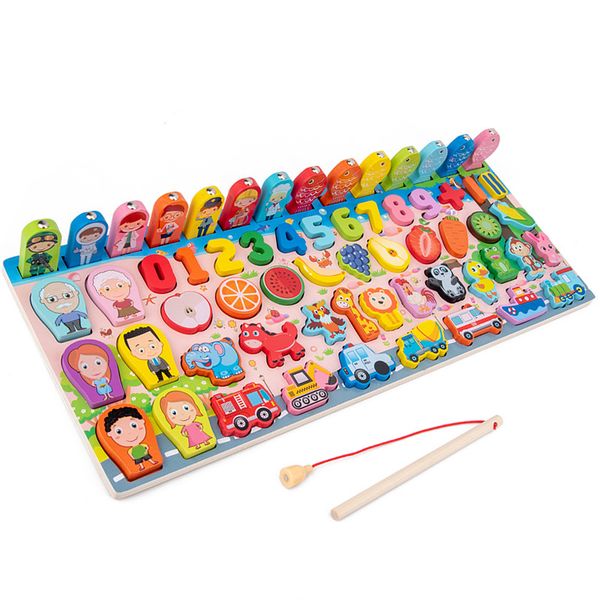 Children's Digital Building Block Puzzle Early Education Wooden Toy