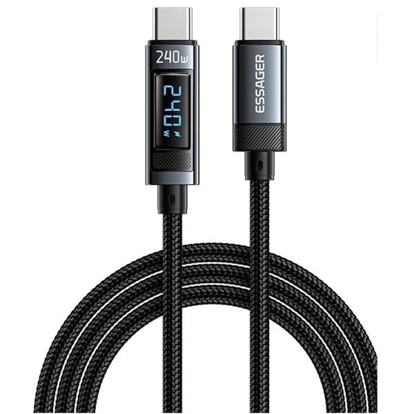 ESSAGER VoltBlaze 240W USB Type-C to Type-C Superfast LED Charging Cable