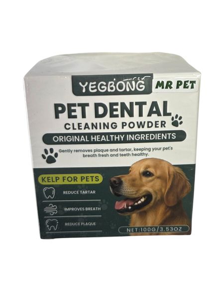 Pet Dental Cleaning Powder with Kelp, Natural Plaque and Tartar Remover