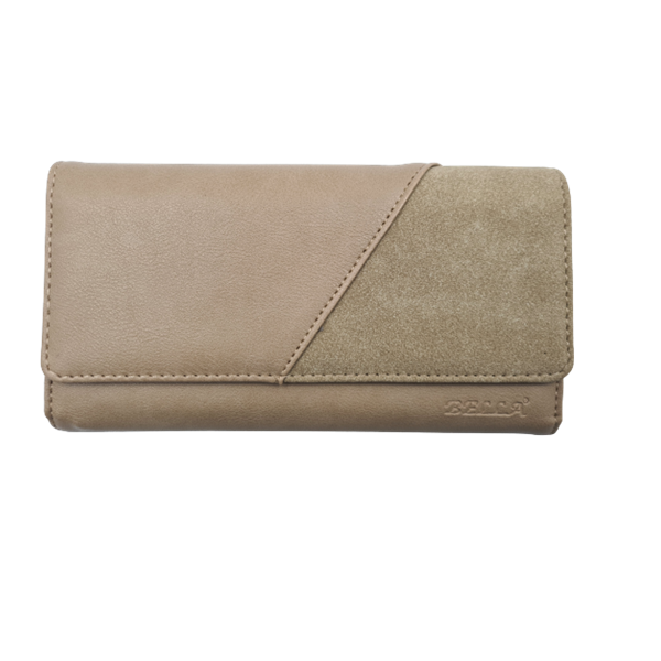 2 Tone Leather Wallet - Khaki