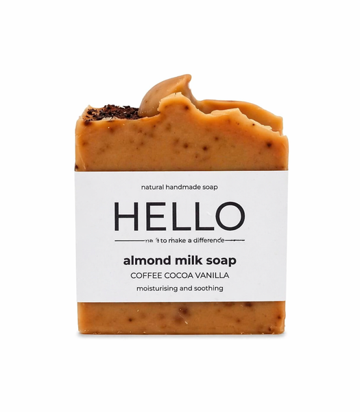 HELLO Almond Milk Soap - Coffee Cocoa Vanilla Moisturising Bar