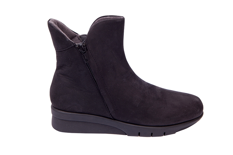 Green Cross Women's Suede Leather Wedge Zip Ankle Boot