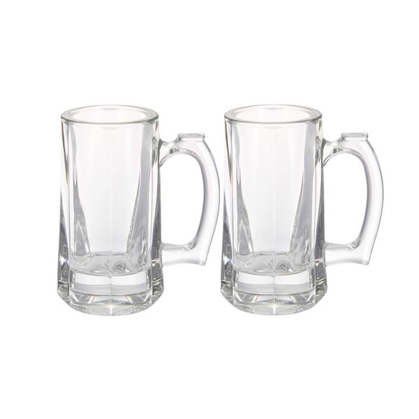 2 Pieces Of 370ml Transparent Glass Beer Glass With Handle ZB110