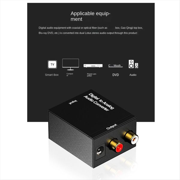 Digital To Analog Coax Coaxial Optical Cable Rca Stereo Audio Adapter