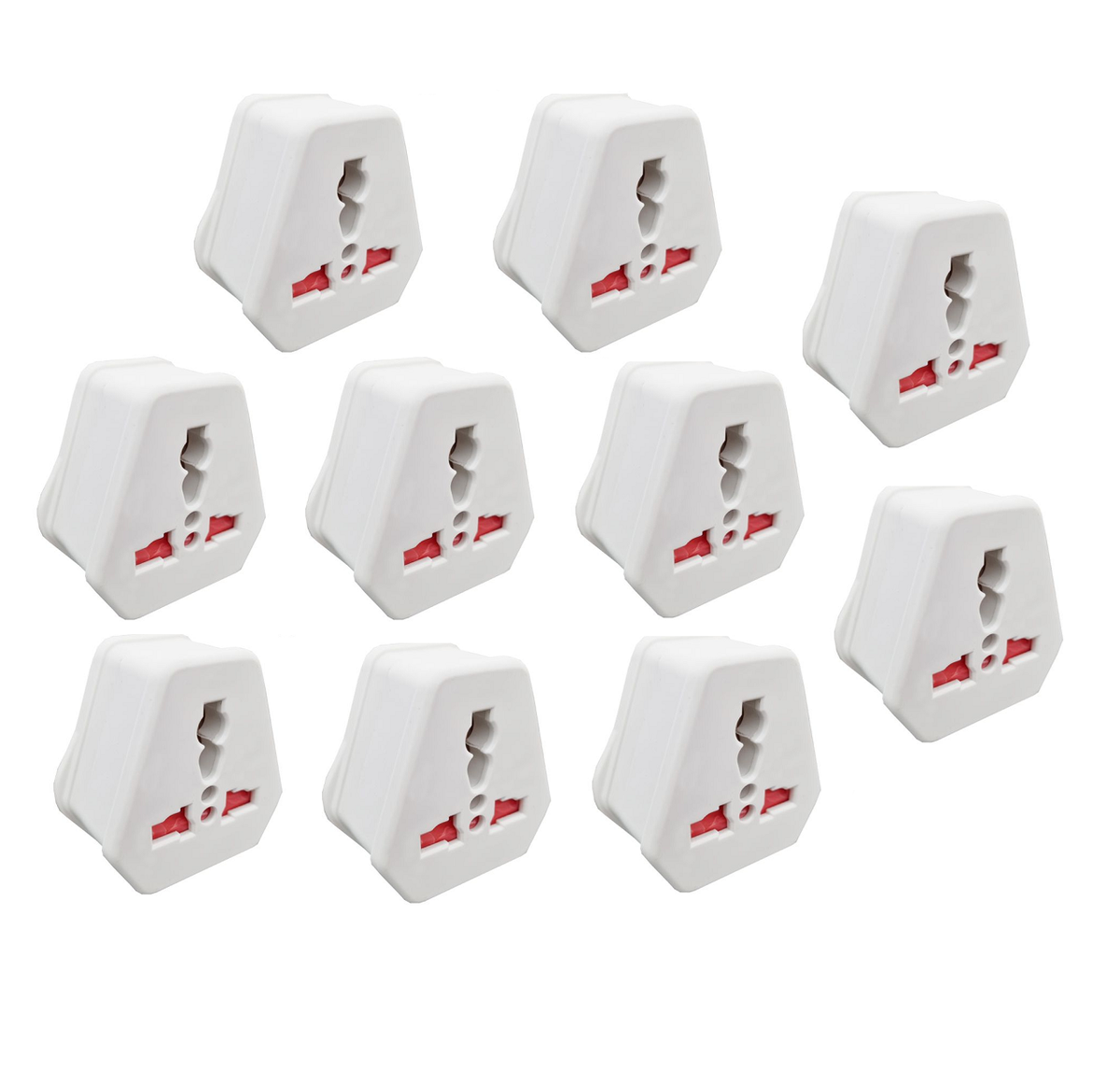Euro/USA/UK Plug To South African Plug Converter. 10 Pack.