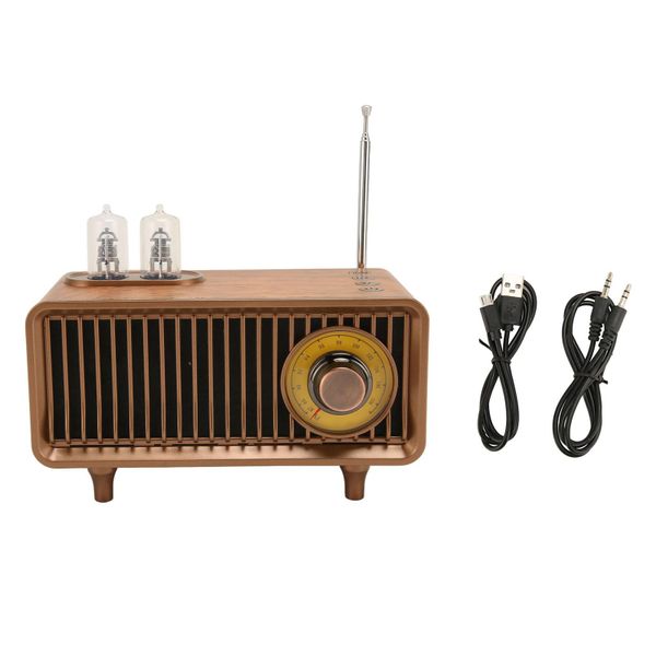 Mini Wooden FM Stereo Sound Radio Vintage Portable Bluetooth Speaker