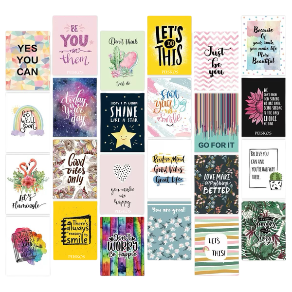 PEISKOS 24pcs Motivational Greeting Mindful Cards Envelope Set for Gifting
