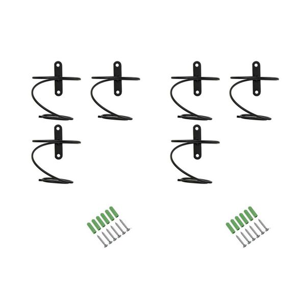 6 Pack Metal Wine Rack Wall Mounted -Decor Mounting Screws &amp; Anchors