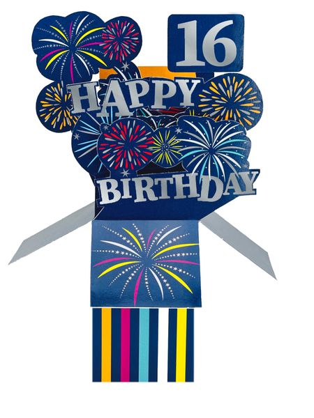 Clever Cubes 3D Pop-up card - 16th Male Birthday