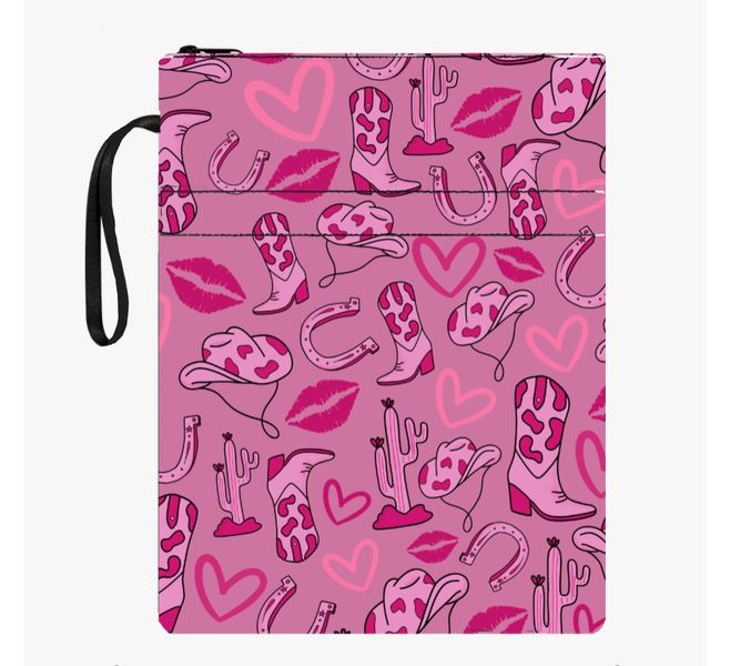 Waterproof Book Sleeve - Pink Rodeo Cowgirl Design