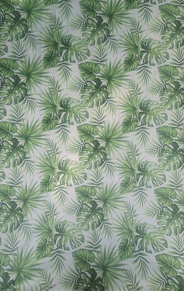 High Quality Off White Tablecloth Tropical Leaves 8-10 Seater (150x270cm)