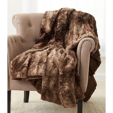 Wonder Trend Faux Fur Luxury Mink Thermal Heat Blanket Throw Dark Brown Buy Online In South Africa Takealot Com