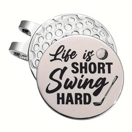 Magnetic Golf Hat Clip with Removable Ball Marker - Life is Short Image