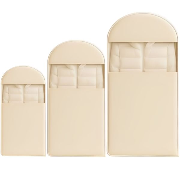 3pk Hanging Garment Bag for Down Coat with Self Compression Zipper(M+L+XL)