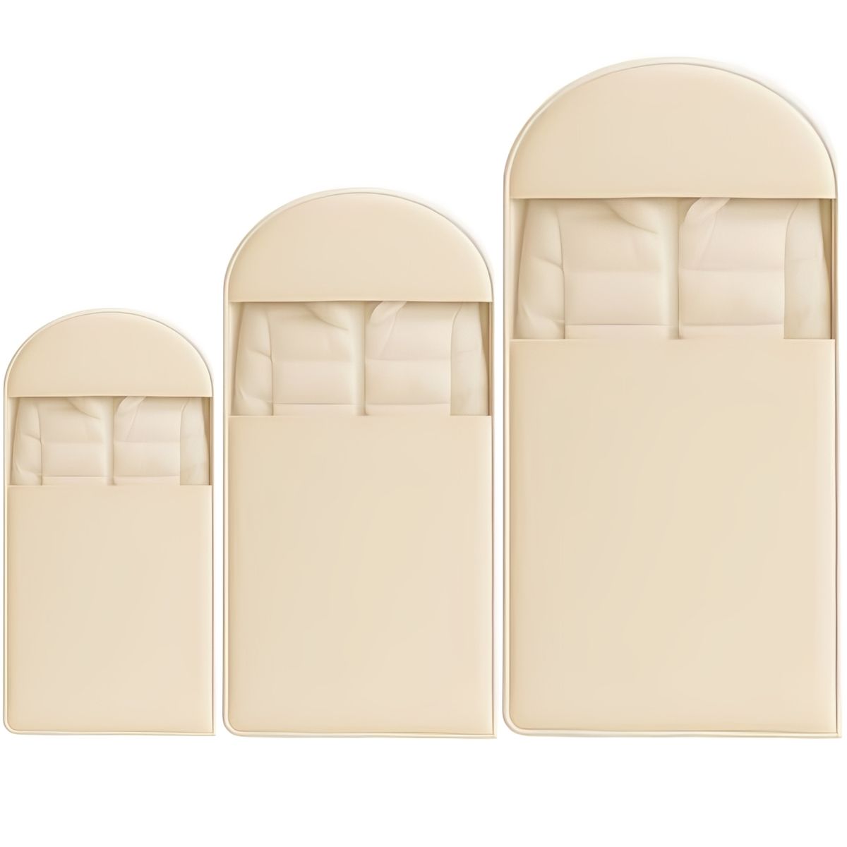 3pk Hanging Garment Bag for Down Coat with Self Compression Zipper(M+L+XL)