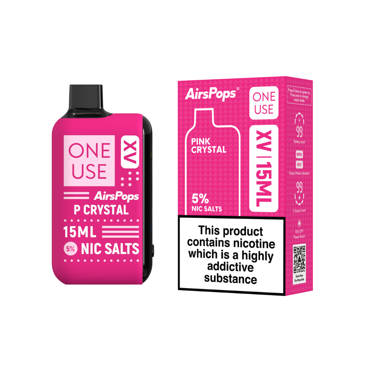 AirsPops Airscream XV - Pink Crystal Disposable 5% Nic Salts | Shop Today.  Get it Tomorrow! | takealot.com