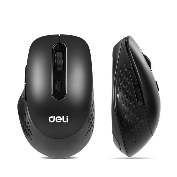 Deli Black Wireless Mouse 107.3x68.4x39.5mm