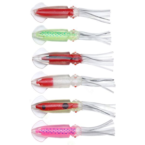 6 Piece Colorful Octopus Fishing Lures