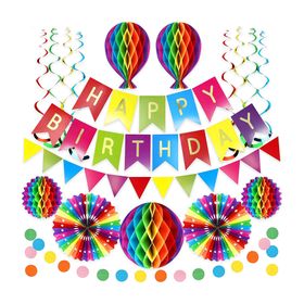 Birthday Decoration Set Colorful Banner Garland Streamers Party