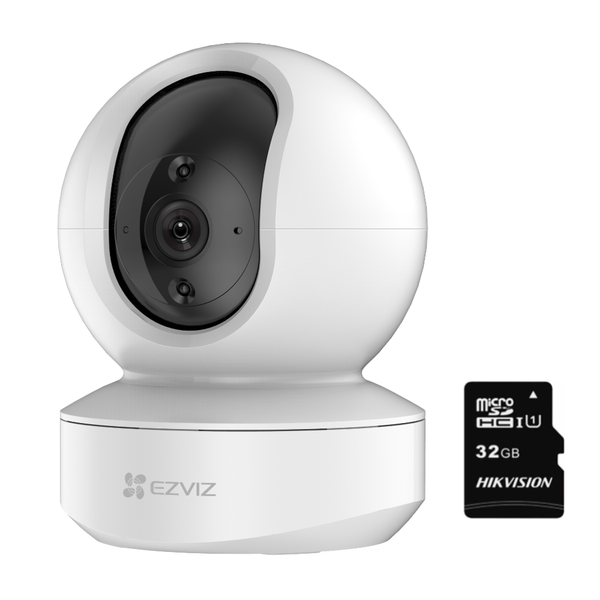 EZVIZ TY1 1080p Pan&amp;Tilt WiFi Camera &amp; Hikvision 32GB Micro SD Card