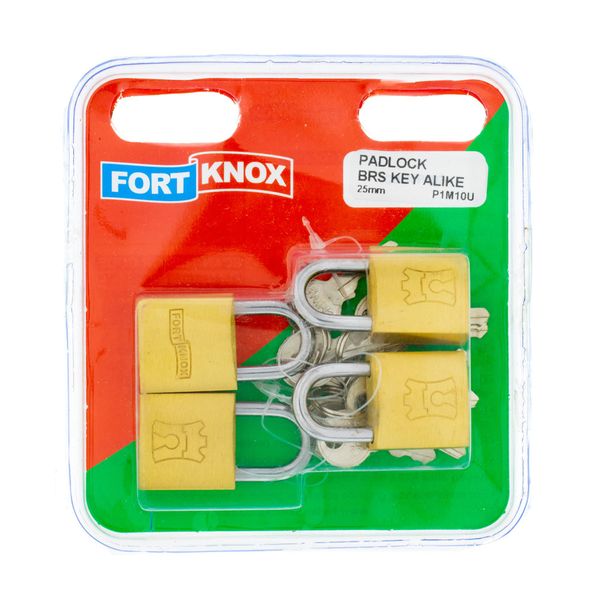 FORT KNOX Padlocks Brass Keyed Alike 25mm Q:4 P1M10U
