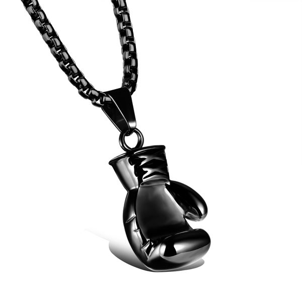 Black Boxer Glove Necklace (NL-GX1018-BK)