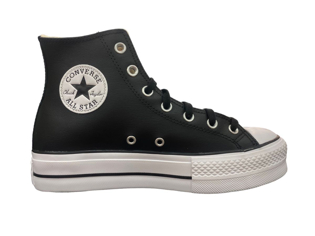 Converse - CTAS Lift HI Ladies Black Leather Hi Top Sneakers | Shop ...