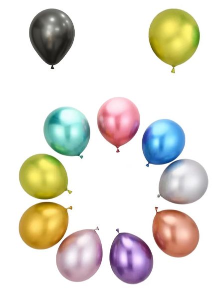 150 Pieces Metallic Color Balloon Set