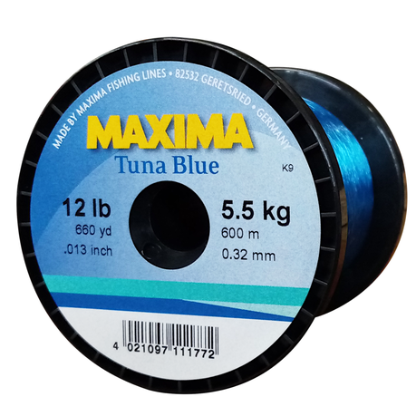 Maxima Nylon Fishing Line 5.5KG/12LB .32MM Colour Tuna Blue 600m Spool, Shop Today. Get it Tomorrow!