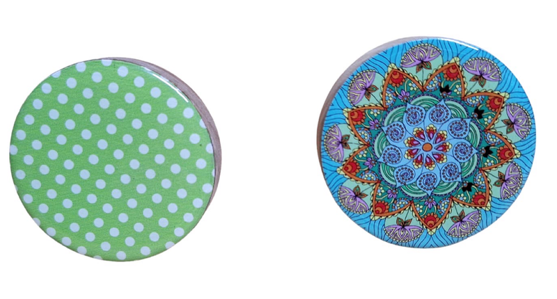 2 Doorknobs - Growing Flower &amp; White Spots