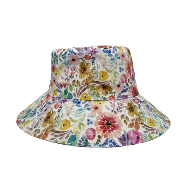 Kids Bucket Sun Hat Bright Floral Garden