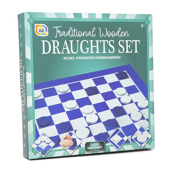 Games Hub Wooden Draughts