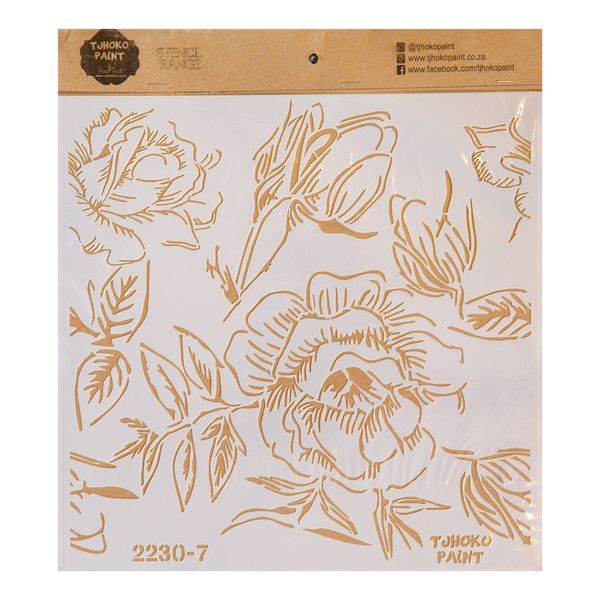 Tjhoko Paint Stencil - 30x30cm - Floral Pattern 3