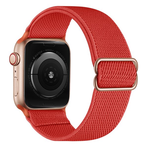 Nylon solo loop strap with buckle for Apple watch 38/41mm-Watermellon Red