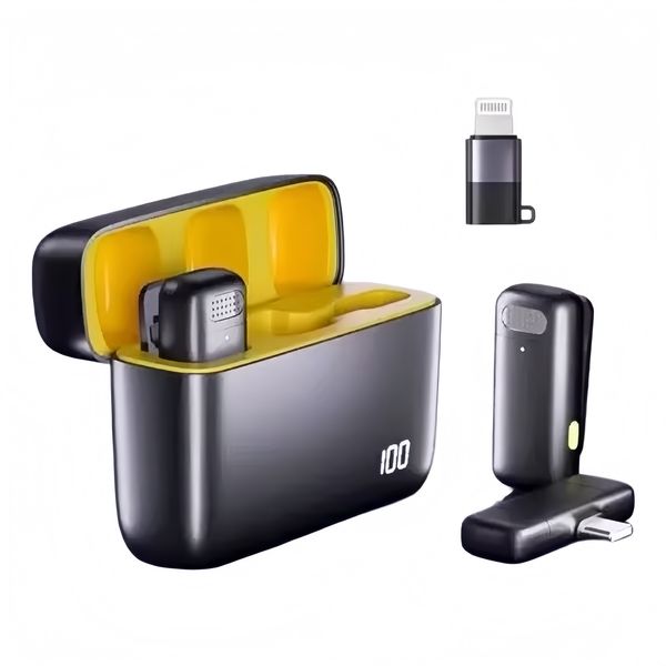 Beginner Wireless Lavalier Microphone Dual Clip-on Type-C Charging Case