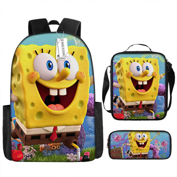 3-Piece School Set for Kids - Backpack, Lunch Box &amp; Pencil Case SpongeBob