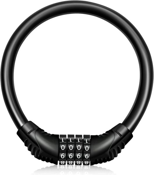 Portable Bike Locks Cable High Security Bicycle Cycling Lock with 4-Digits