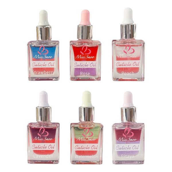 6 Pack - Miss Smoo Double Layer Cuticle Revitalizer Oil Assorter Colors