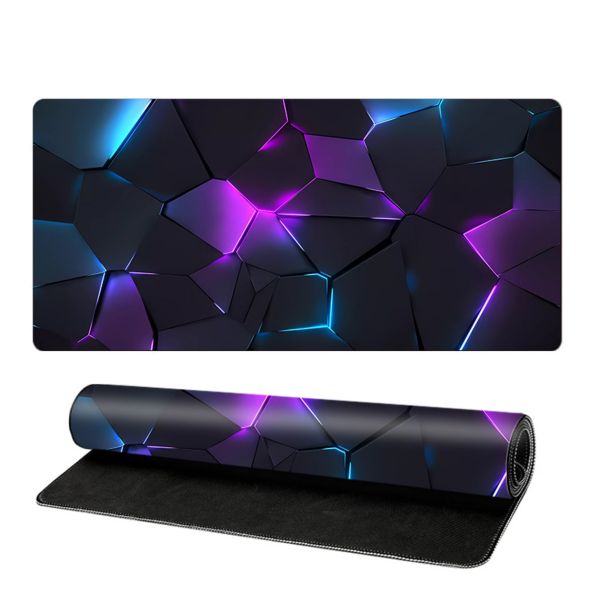 Extend Cool Polygons Desk Pad Mouse Pad, Mouse Mat with Stitched Edges