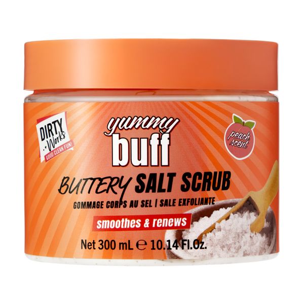 Dirty Works Yummy Buff Salt Scrub - Exfoliating Body Polish - 300ml