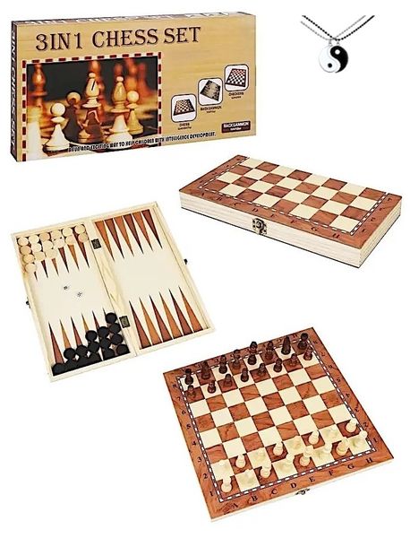 Why Choose Between Chess, Checkers and Backgammon? Get Our 3-in-1 Wooden Set