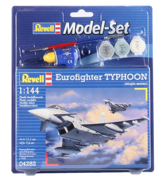 Revell 1/144 Eurofighter Typhoon (Single) Model Kit w/paints, glue &amp; brush